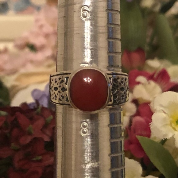 RARE Silpada Sterling Silver Red Stone Ring R1465 Size 7 - Picture 3 of 10